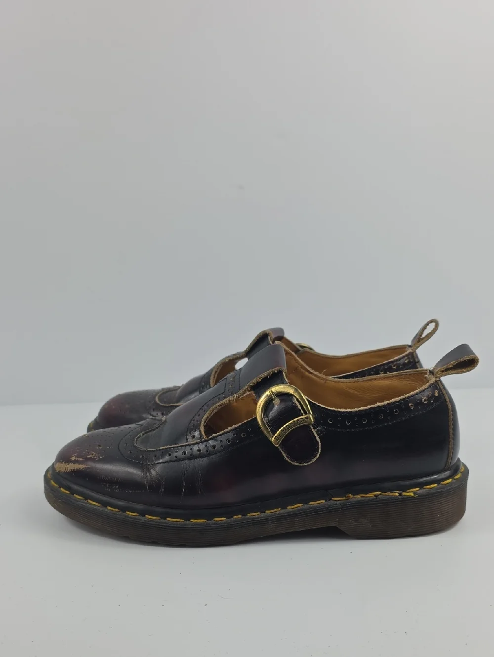 Vintage England 🇬🇧 Dr. Martens Maryjanes Leather Women's Shoes Size UK8- US 10 - Picture 4 of 15